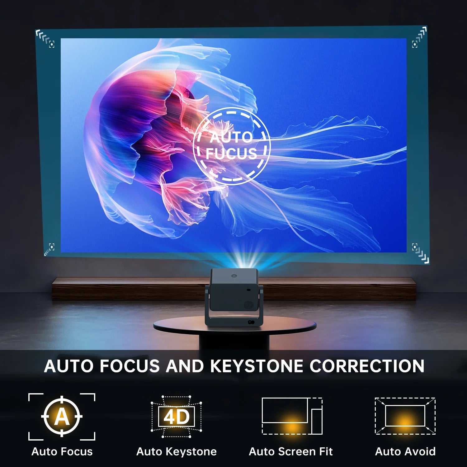 CineFlare™ 5G WiFi & Bluetooth Native 1080P Projector – 18000LM, 150" Display, 4K Support for an Immersive Home Theater Experience