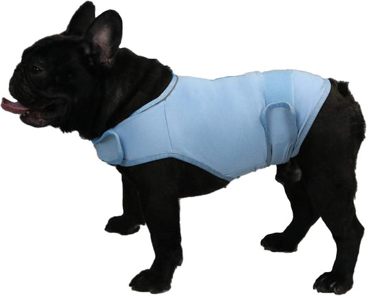 CalmPaws™ Breathable Thunderstorm Dog Shirt – Anxiety-Relief Vest Wrap, Calming Coat for Puppies and Adult Dogs (M, Blue)