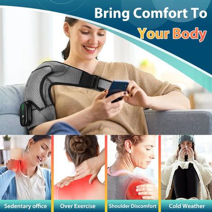 RotatoAid™ Cordless Heated Shoulder Massager with 3 Heat & Vibration Levels for Rotator Cuff and Upper Arm Relief